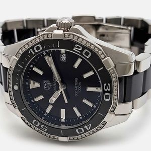 Tag Heuer Aquaracer Steel Ceramic Bezel Diamond WAY131G Quartz Watch